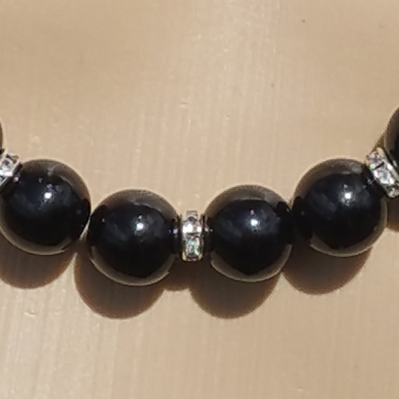 Shiny Black Faux Pearls - Picture 2 of 3